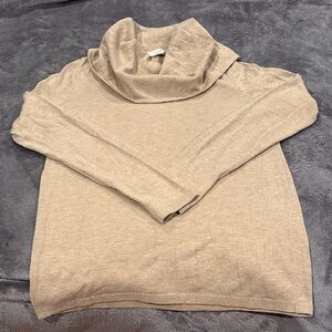 LOFT Women's Cowl Neck Sweater - Beige